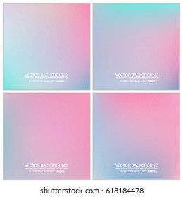 Abstract Creative concept vector multicolored blurred background set. For Web and Mobile Applications, art illustration template design, business infographic and social media, modern decoration