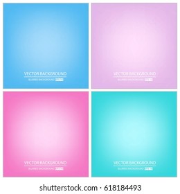 Abstract Creative concept vector multicolored blurred background set. For Web and Mobile Applications, art illustration template design, business infographic and social media, modern decoration