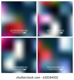 Abstract Creative concept vector multicolored blurred background set. For Web and Mobile Applications, art illustration template design, business infographic and social media, modern decoration