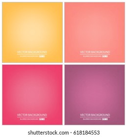 Abstract Creative concept vector multicolored blurred background set. For Web and Mobile Applications, art illustration template design, business infographic and social media, modern decoration
