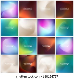 Abstract Creative concept vector multicolored blurred background set. For Web and Mobile Applications, art illustration template design, business infographic and social media, modern decoration