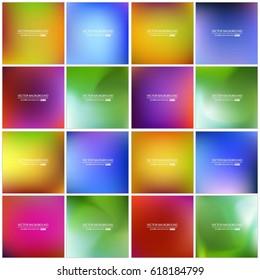 Abstract Creative concept vector multicolored blurred background set. For Web and Mobile Applications, art illustration template design, business infographic and social media, modern decoration