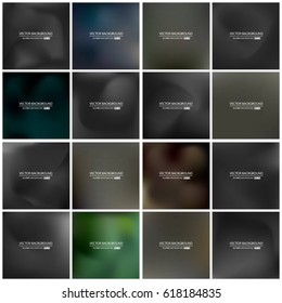 Abstract Creative concept vector multicolored blurred background set. For Web and Mobile Applications, art illustration template design, business infographic and social media, modern decoration