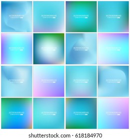 Abstract Creative concept vector multicolored blurred background set. For Web and Mobile Applications, art illustration template design, business infographic and social media, modern decoration