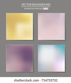 Abstract Creative concept vector multicolored blurred background set. For Web and Mobile Applications, art illustration template design, business infographic and social media, modern decoration.