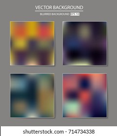 Abstract Creative concept vector multicolored blurred background set. For Web and Mobile Applications, art illustration template design, business infographic and social media, modern decoration.