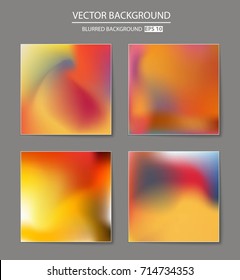 Abstract Creative concept vector multicolored blurred background set. For Web and Mobile Applications, art illustration template design, business infographic and social media, modern decoration.