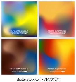 Abstract Creative concept vector multicolored blurred background set. For Web and Mobile Applications, art illustration template design, business infographic and social media, modern decoration.