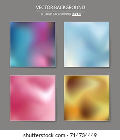 Abstract Creative concept vector multicolored blurred background set. For Web and Mobile Applications, art illustration template design, business infographic and social media, modern decoration.