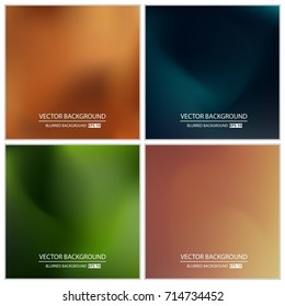 Abstract Creative concept vector multicolored blurred background set. For Web and Mobile Applications, art illustration template design, business infographic and social media, modern decoration.