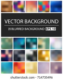 Abstract Creative concept vector multicolored blurred background set. For Web and Mobile Applications, art illustration template design, business infographic and social media, modern decoration.