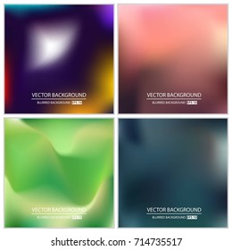 Abstract Creative concept vector multicolored blurred background set. For Web and Mobile Applications, art illustration template design, business infographic and social media, modern decoration.