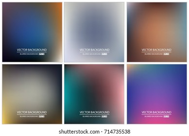 Abstract Creative concept vector multicolored blurred background set. For Web and Mobile Applications, art illustration template design, business infographic and social media, modern decoration.