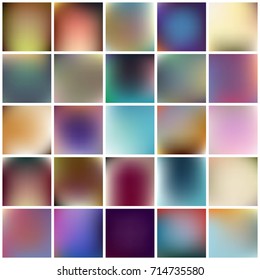 Abstract Creative concept vector multicolored blurred background set. For Web and Mobile Applications, art illustration template design, business infographic and social media, modern decoration.
