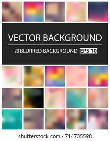 Abstract Creative concept vector multicolored blurred background set. For Web and Mobile Applications, art illustration template design, business infographic and social media, modern decoration.