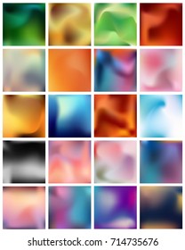 Abstract Creative concept vector multicolored blurred background set. For Web and Mobile Applications, art illustration template design, business infographic and social media, modern decoration.