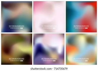 Abstract Creative concept vector multicolored blurred background set. For Web and Mobile Applications, art illustration template design, business infographic and social media, modern decoration.