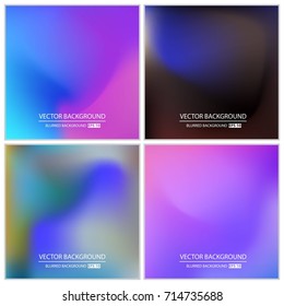Abstract Creative concept vector multicolored blurred background set. For Web and Mobile Applications, art illustration template design, business infographic and social media, modern decoration.