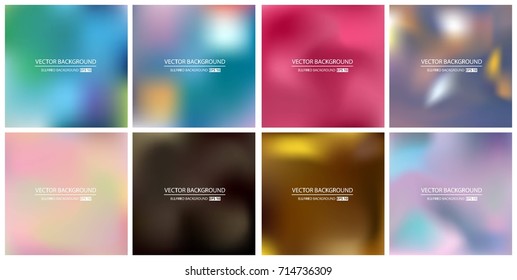 Abstract Creative concept vector multicolored blurred background set. For Web and Mobile Applications, art illustration template design, business infographic and social media, modern decoration.
