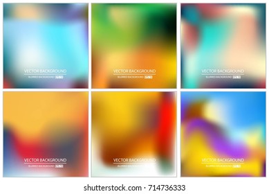 Abstract Creative concept vector multicolored blurred background set. For Web and Mobile Applications, art illustration template design, business infographic and social media, modern decoration.