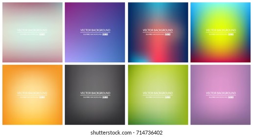 Abstract Creative concept vector multicolored blurred background set. For Web and Mobile Applications, art illustration template design, business infographic and social media, modern decoration.