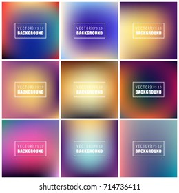 Abstract Creative concept vector multicolored blurred background set. For Web and Mobile Applications, art illustration template design, business infographic and social media, modern decoration.