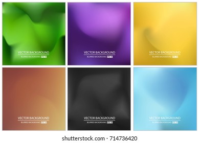 Abstract Creative concept vector multicolored blurred background set. For Web and Mobile Applications, art illustration template design, business infographic and social media, modern decoration.