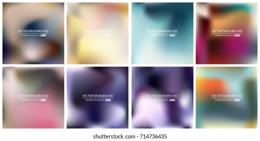 Abstract Creative concept vector multicolored blurred background set. For Web and Mobile Applications, art illustration template design, business infographic and social media, modern decoration.
