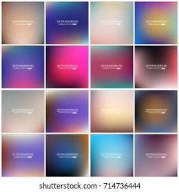 Abstract Creative concept vector multicolored blurred background set. For Web and Mobile Applications, art illustration template design, business infographic and social media, modern decoration.
