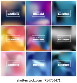 Abstract Creative concept vector multicolored blurred background set. For Web and Mobile Applications, art illustration template design, business infographic and social media, modern decoration.