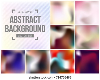 Abstract Creative concept vector multicolored blurred background set. For Web and Mobile Applications, art illustration template design, business infographic and social media, modern decoration.