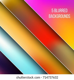 Abstract Creative concept vector multicolored blurred background set. For Web and Mobile Applications, art illustration template design, business infographic and social media, modern decoration.
