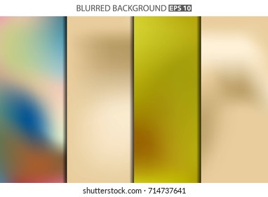 Abstract Creative concept vector multicolored blurred background set. For Web and Mobile Applications, art illustration template design, business infographic and social media, modern decoration.
