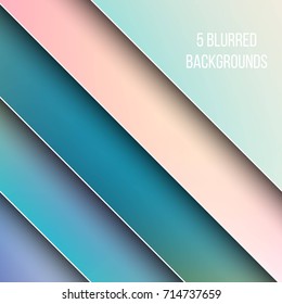 Abstract Creative concept vector multicolored blurred background set. For Web and Mobile Applications, art illustration template design, business infographic and social media, modern decoration.