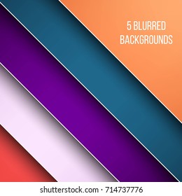 Abstract Creative concept vector multicolored blurred background set. For Web and Mobile Applications, art illustration template design, business infographic and social media, modern decoration.