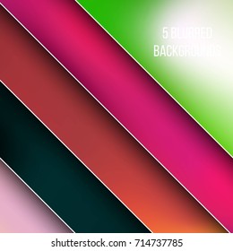 Abstract Creative concept vector multicolored blurred background set. For Web and Mobile Applications, art illustration template design, business infographic and social media, modern decoration.