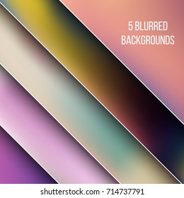 Abstract Creative concept vector multicolored blurred background set. For Web and Mobile Applications, art illustration template design, business infographic and social media, modern decoration.