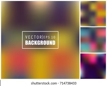 Abstract Creative concept vector multicolored blurred background set. For Web and Mobile Applications, art illustration template design, business infographic and social media, modern decoration.