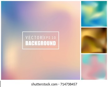 Abstract Creative concept vector multicolored blurred background set. For Web and Mobile Applications, art illustration template design, business infographic and social media, modern decoration.