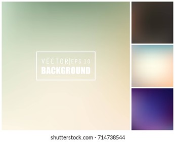 Abstract Creative concept vector multicolored blurred background set. For Web and Mobile Applications, art illustration template design, business infographic and social media, modern decoration.