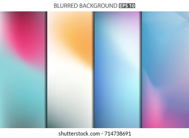 Abstract Creative concept vector multicolored blurred background set. For Web and Mobile Applications, art illustration template design, business infographic and social media, modern decoration.