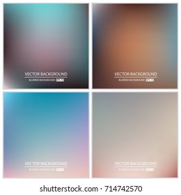 Abstract Creative concept vector multicolored blurred background set. For Web and Mobile Applications, art illustration template design, business infographic and social media, modern decoration.