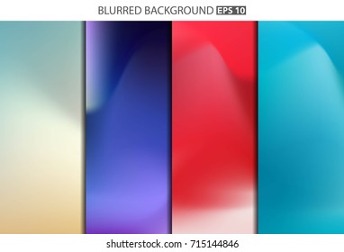 Abstract Creative concept vector multicolored blurred background set. For Web and Mobile Applications, art illustration template design, business infographic and social media, modern decoration.