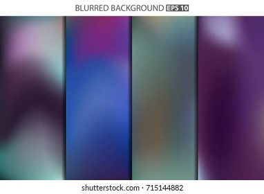 Abstract Creative concept vector multicolored blurred background set. For Web and Mobile Applications, art illustration template design, business infographic and social media, modern decoration.