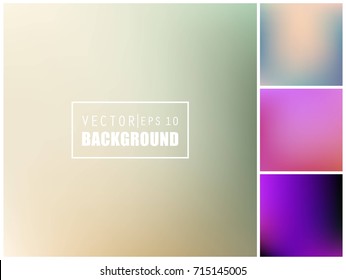 Abstract Creative concept vector multicolored blurred background set. For Web and Mobile Applications, art illustration template design, business infographic and social media, modern decoration.