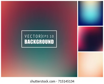Abstract Creative concept vector multicolored blurred background set. For Web and Mobile Applications, art illustration template design, business infographic and social media, modern decoration.