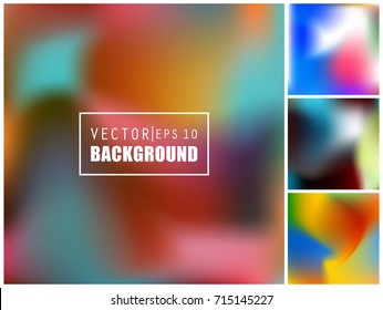 Abstract Creative concept vector multicolored blurred background set. For Web and Mobile Applications, art illustration template design, business infographic and social media, modern decoration.