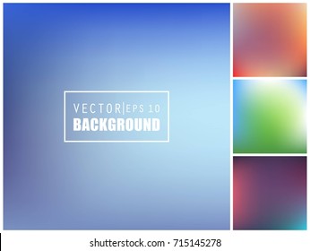 Abstract Creative concept vector multicolored blurred background set. For Web and Mobile Applications, art illustration template design, business infographic and social media, modern decoration.