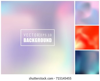 Abstract Creative concept vector multicolored blurred background set. For Web and Mobile Applications, art illustration template design, business infographic and social media, modern decoration.