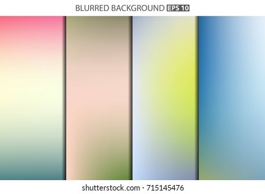 Abstract Creative concept vector multicolored blurred background set. For Web and Mobile Applications, art illustration template design, business infographic and social media, modern decoration.